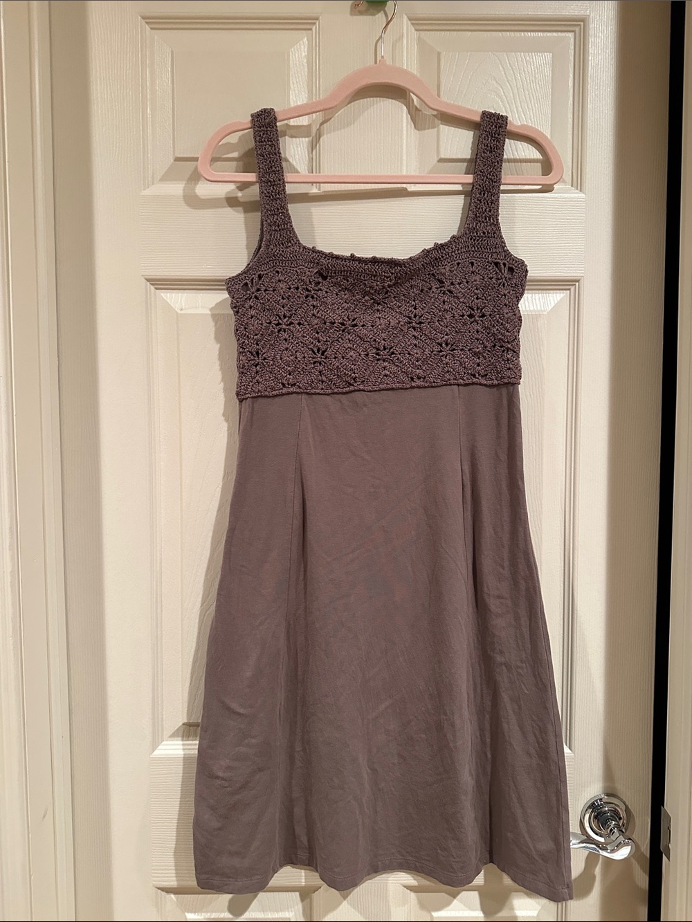 Athleta Mauve Crochet-Bodice Tank Dress